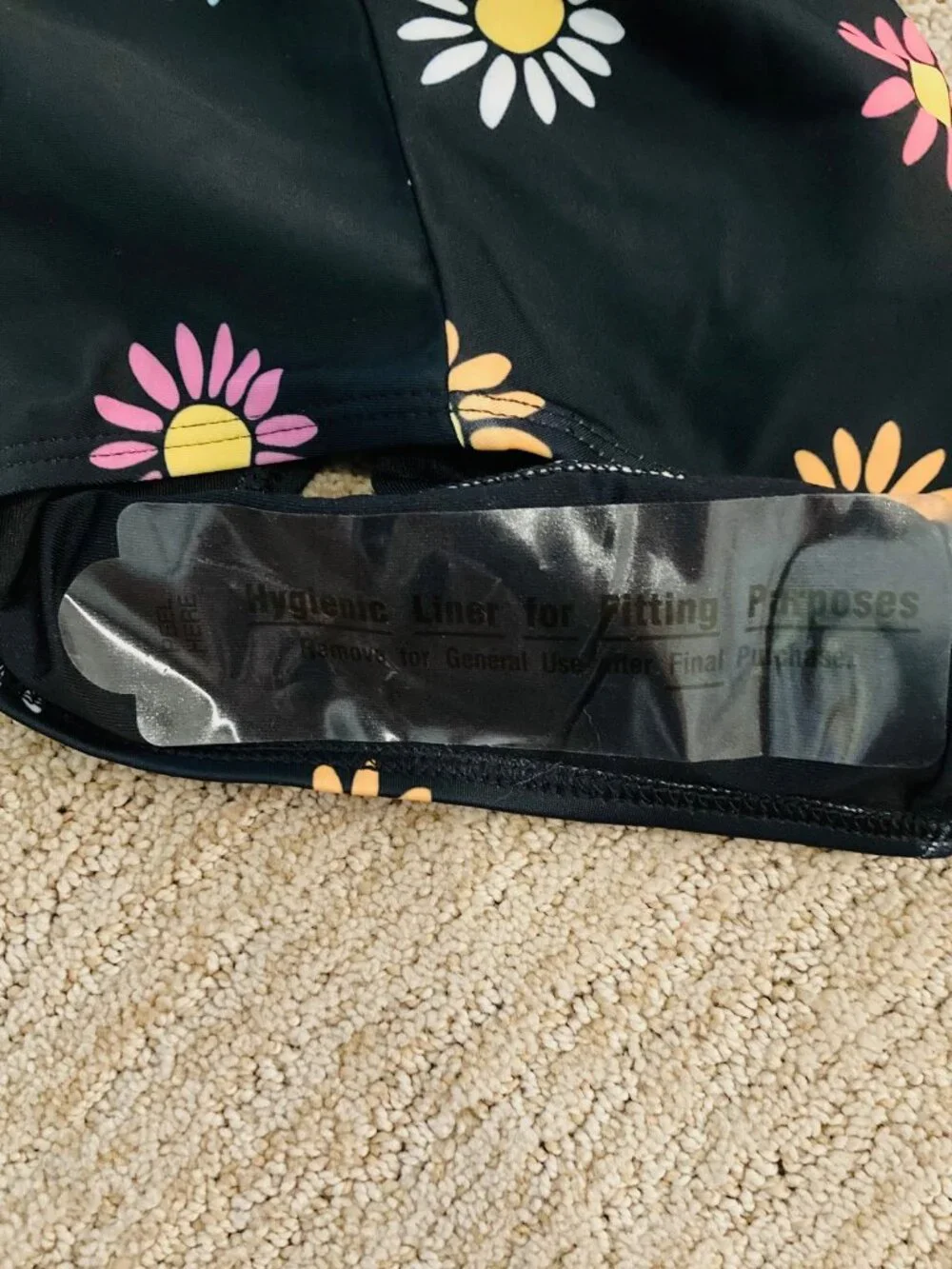 Old Navy Girls Black Daisy Print One-Piece Swimsuit